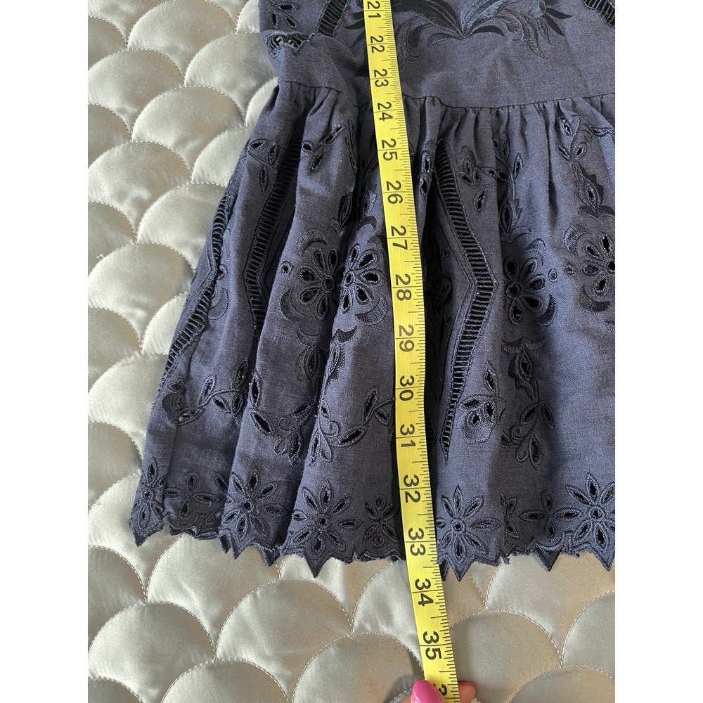 CHRISTY LYNN Lucie Dress in Navy Blue Eyelet *Belt Missing* Sz Small  Western - Picture 9 of 11